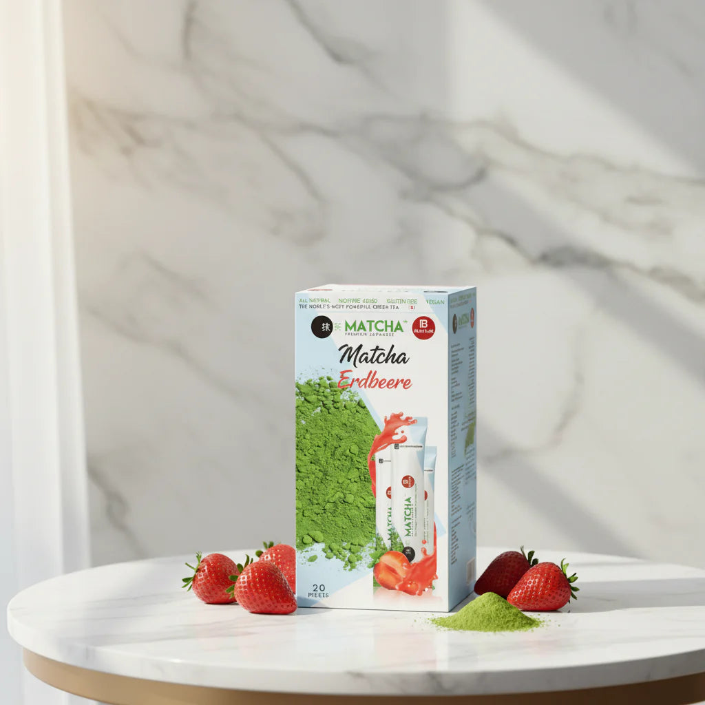 Matcha Detox Tee Premium – Japanischer Grüntee mit Erdbeeraroma,
