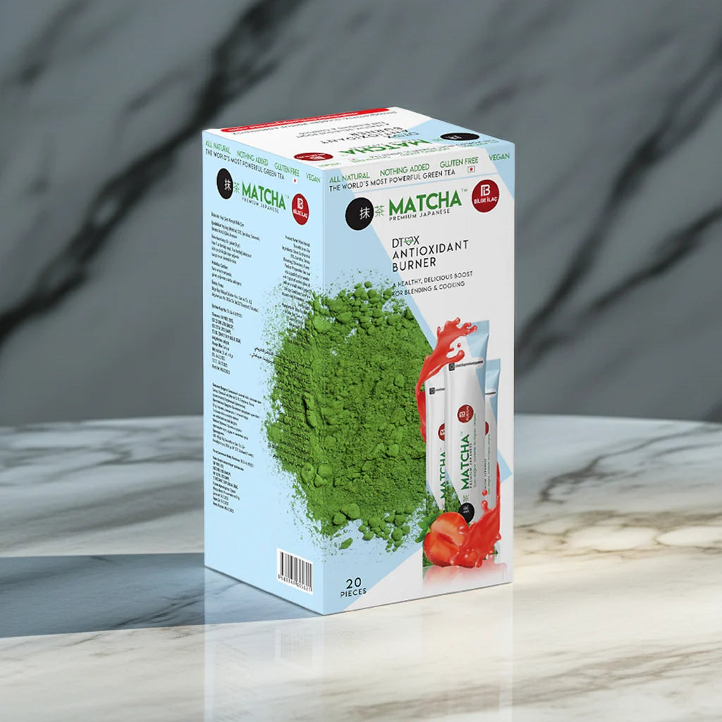 Matcha Detox Tea Premium – Japanese Green Tea with Strawberry Flavor,