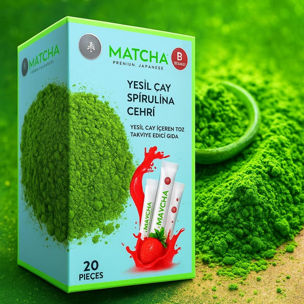 Matcha Premium – Japanese Powdered Green Tea, 20 sachets of 10 g each